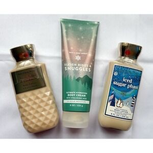 Bath and Body Works Lotion Lot of 3 NEW Sugar Plum Snowflakes Cashmere Snuggles